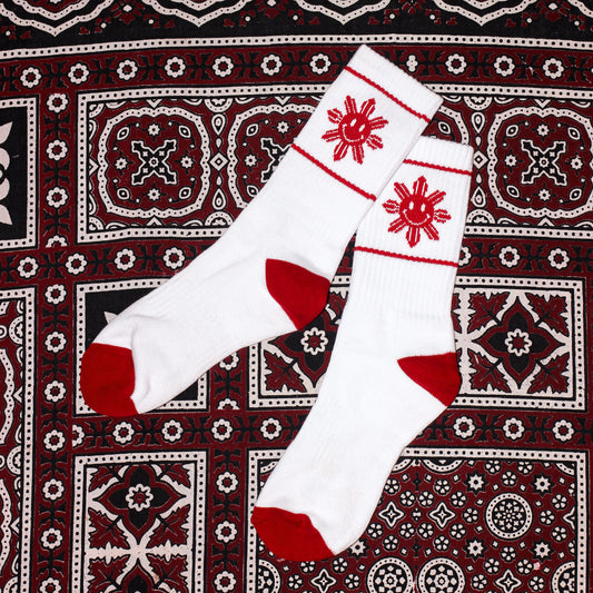 Smiley Araw Vintage Socks - Cherry