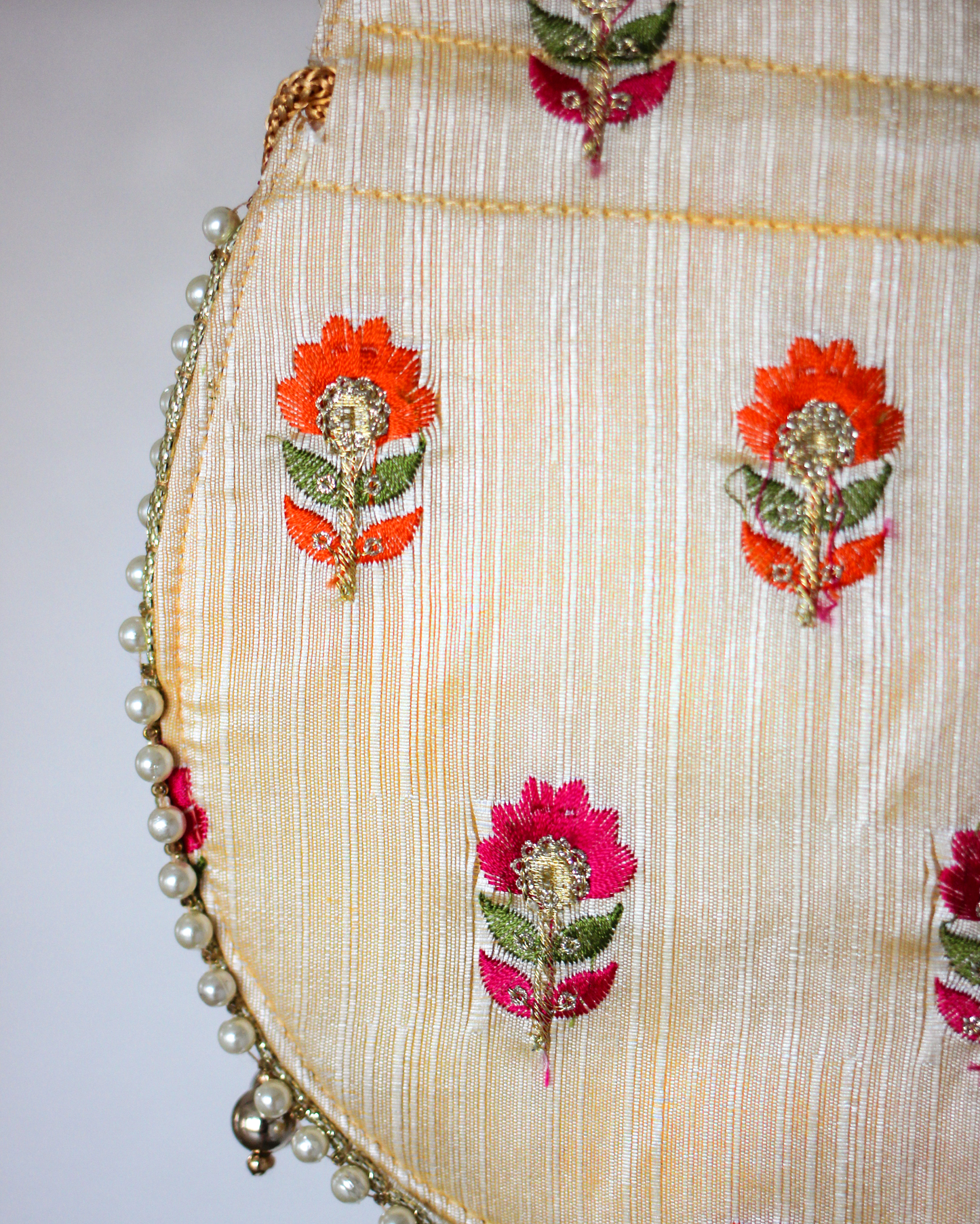 Gold & Floral Detailed Potli