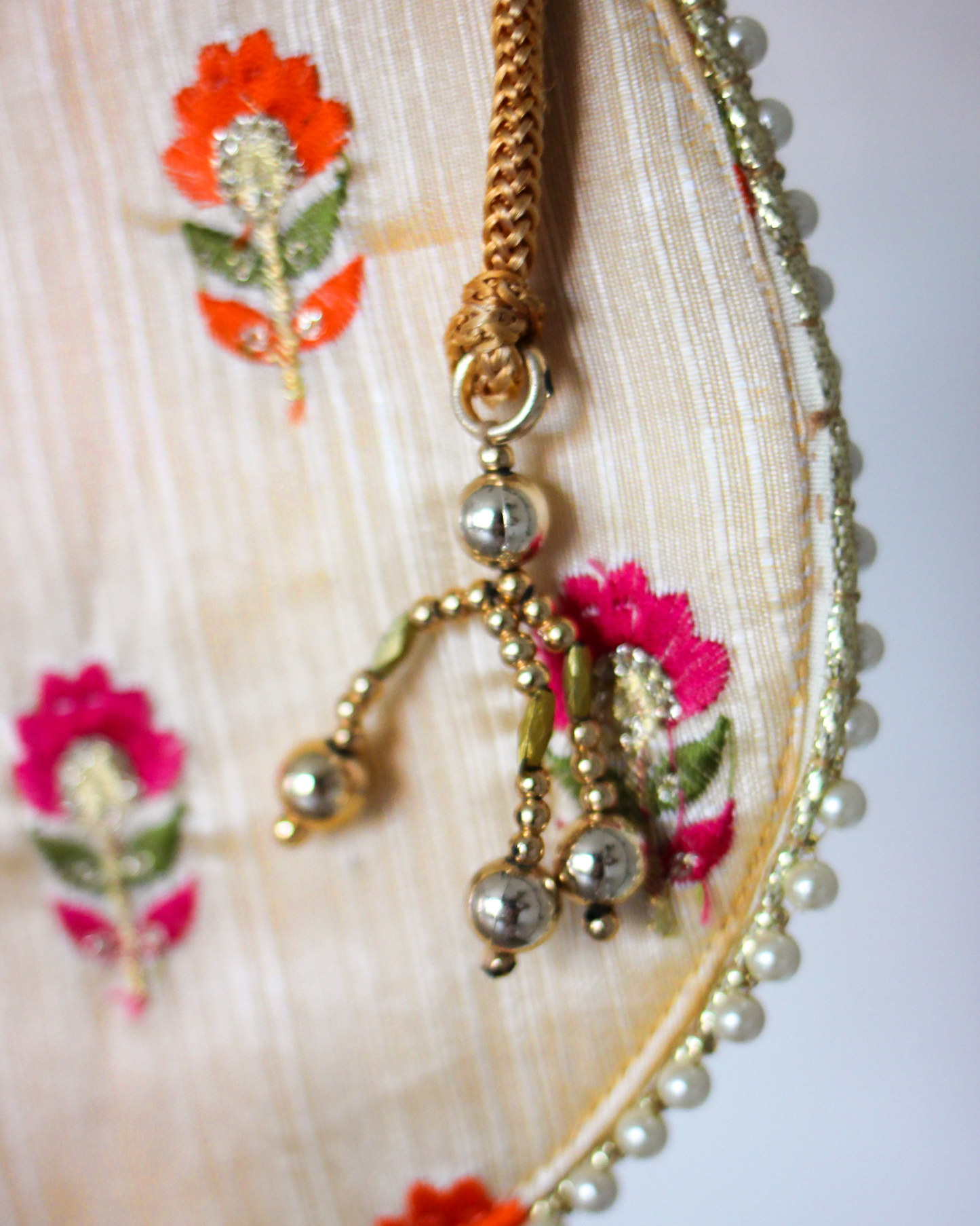 Gold & Floral Detailed Potli